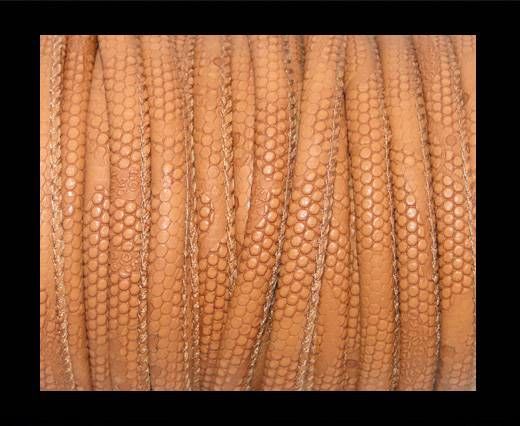 imitation nappa leather 6mm Snake-Dotted-Style - Light Brown