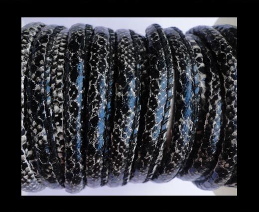 faux nappa leather 6mm Snake Style - Black