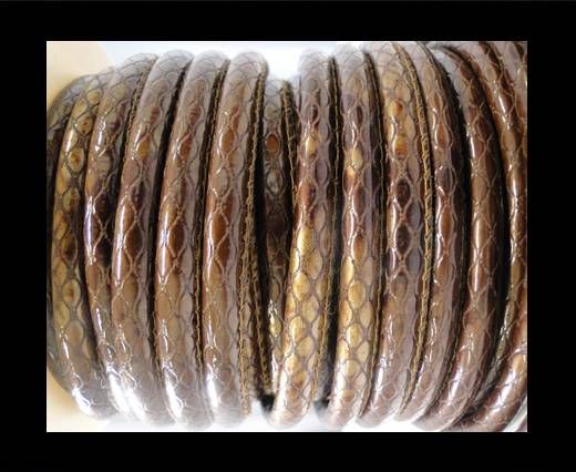 faux nappa leather 6mm Snake-Style -Oblong Coffee