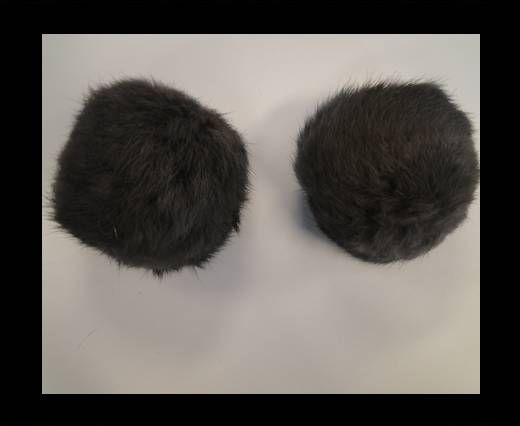 Rabbit Fur Pom Pom-Grey-8cms