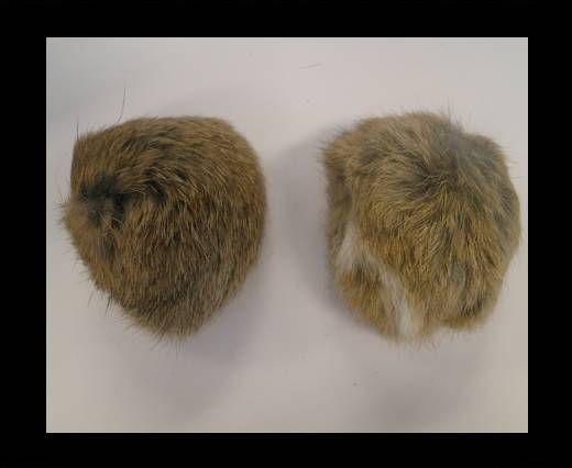 Rabbit Fur Pom Pom-Natural-9cms