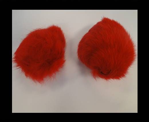 Rabbit Fur Pom Pom-Red-9cms