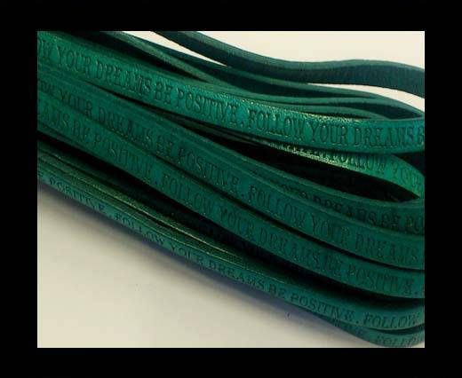 Real Flat Leather-5MM-Follow Your Dreams-Turquoise