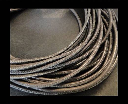 Round stitched nappa leather cord Dark Taupe-4mm