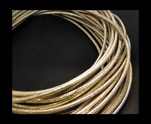 Round stitched nappa leather cord Gold-4mm