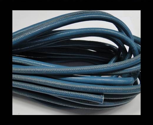Round stitched nappa leather cord 6mm-Baby Blue