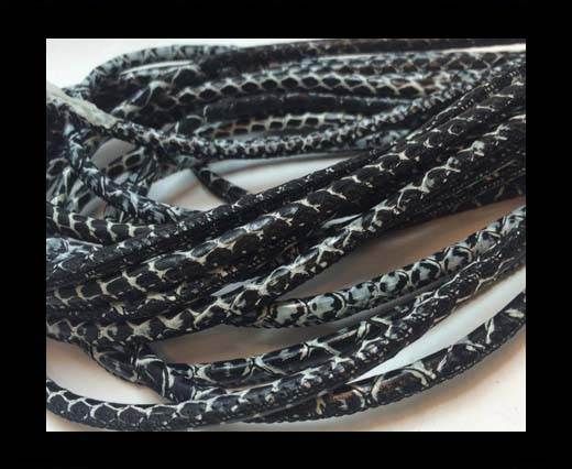 Real Phython Cords Round- 6mm Black and White