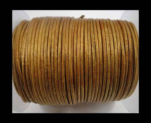 Round Leather Cord-1,5mm-metallic gold
