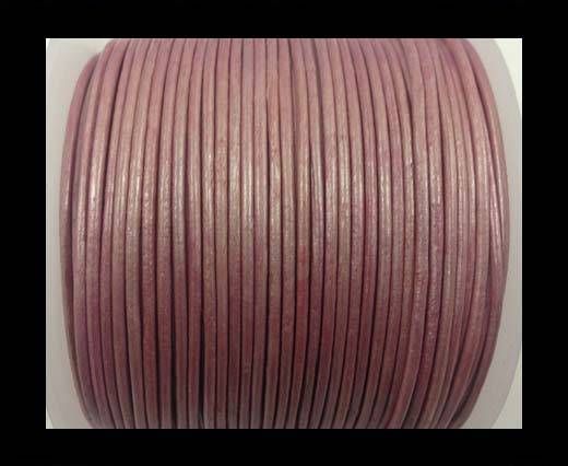 Round Leather Cord - 1.5 - Metallic Rose