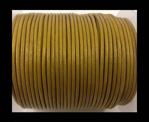 Round leather cord-2mm-metallic gold