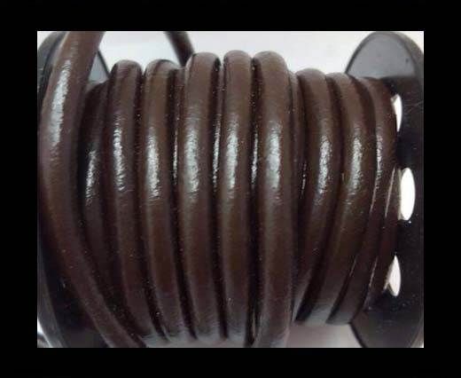 Round Leather Cord -5mm - coffee