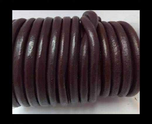 Round Leather Cord -5mm - Bordeaux