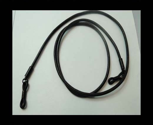 Round Leather Glass Hangers - 3mm -COFFEE BROWN