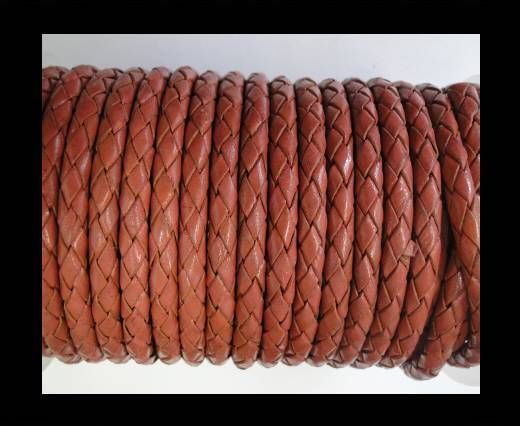 Round Braided Leather Cord SE/B/08-Coral - 3mm