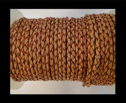 Round Braided Leather Cord SE/B/14-Bordeaux - 3mm