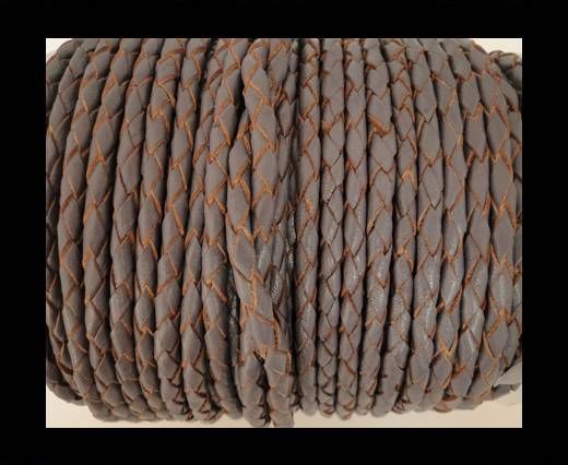 Round Braided Leather Cord SE/B/2023-Violet Plum-3mm