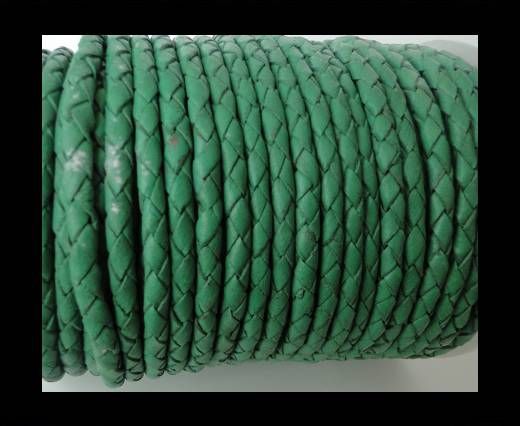 Round Braided Leather Cord SE/B/523-Moss Green-5mm