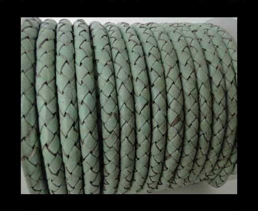 Round Braided Leather Cord SE/B/616-Pastel Mint - 3mm