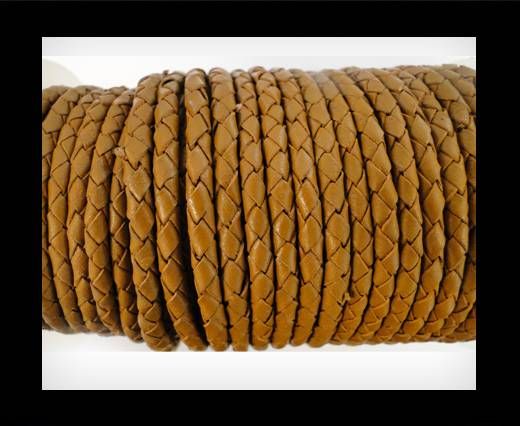 Round Braided Leather Cord SE/B/2018-Milk Chocolate - 3mm