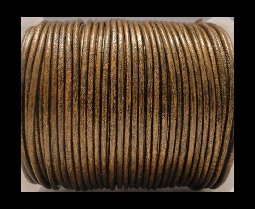 Round Leather Cord SE/R/Metallic Bronze - 2mm