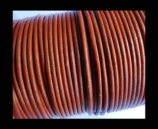 Round Leather Cord SE/R/Metallic Cinnamon -2mm