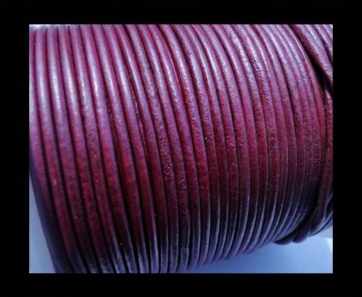 Round Leather Cord SE/R/Metallic Violet - 2mm