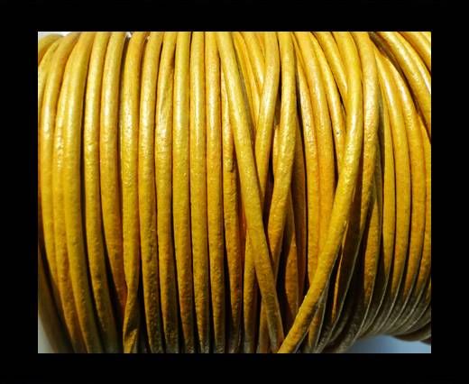 Round Leather Cord SE/R/Metallic Yellow - 1,5mm