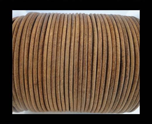 Round Leather Cord SE/R/Vintage Tan-2mm