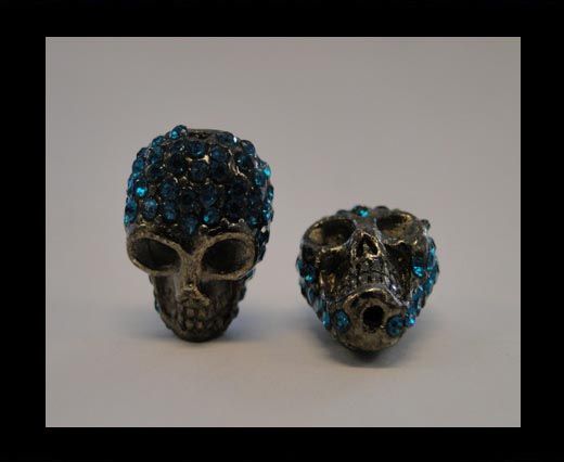 Shamballa Skull-Bermuda Blue