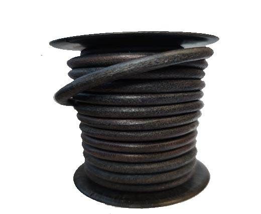 Round leather Cords - 8mm - Vintage Dark Blue