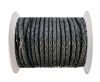 Round Braided Leather Cord SE/B/20-Coal - 5mm