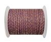 Round Braided Leather Cord SE/B/2004-Purple - 3mm