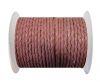 Round Braided Leather Cord SE/B/2014-Pink - 5mm