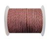 Round Braided Leather Cord SE/B/2014-Pink-6mm