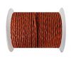 Round Braided Leather Cord SE/B/2016-Brick - 5mm
