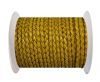 Round Braided Leather Cord SE/B/2020-Mustard - 3mm