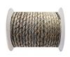 Round Braided Leather Cord SE/B/2026-Dark Grey - 6mm