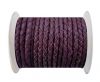 Round Braided Leather Cord SE/B/543-Plum - 6mm