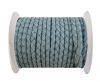 Round Braided Leather Cord SE/B/545-Baby blue - 5mm