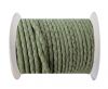 Round Braided Leather Cord SE/B/716-Pastel Lime-8mm