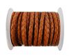 Round Braided Leather Cord SE/B/Orange - 5mm