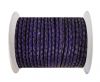 Round Braided Leather Cord SE/DB/Violet - 6mm