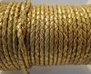 Round Braided Leather Cord SE/M/Golden - 3mm