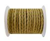 Round Braided Leather Cord SE/B/10-Lemon yellow - 5mm