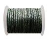 Round Braided Leather Cord SE/PB/19-Vintage Bottle Green - 8mm