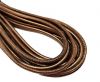 Round Stitched Nappa Leather Cord-4mm-antique gold