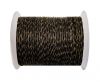 Round Braided Leather Cord SE/R/02-Black-natural edges - 4mm