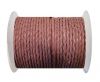 Round Braided Leather Cord SE/B/2014-Pink-8mm