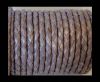 Round Braided Leather Cord SE/M/Metallic  - 6mm