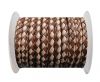 Round Braided Leather Cord SE/B/29-Brown-Natural - 5mm